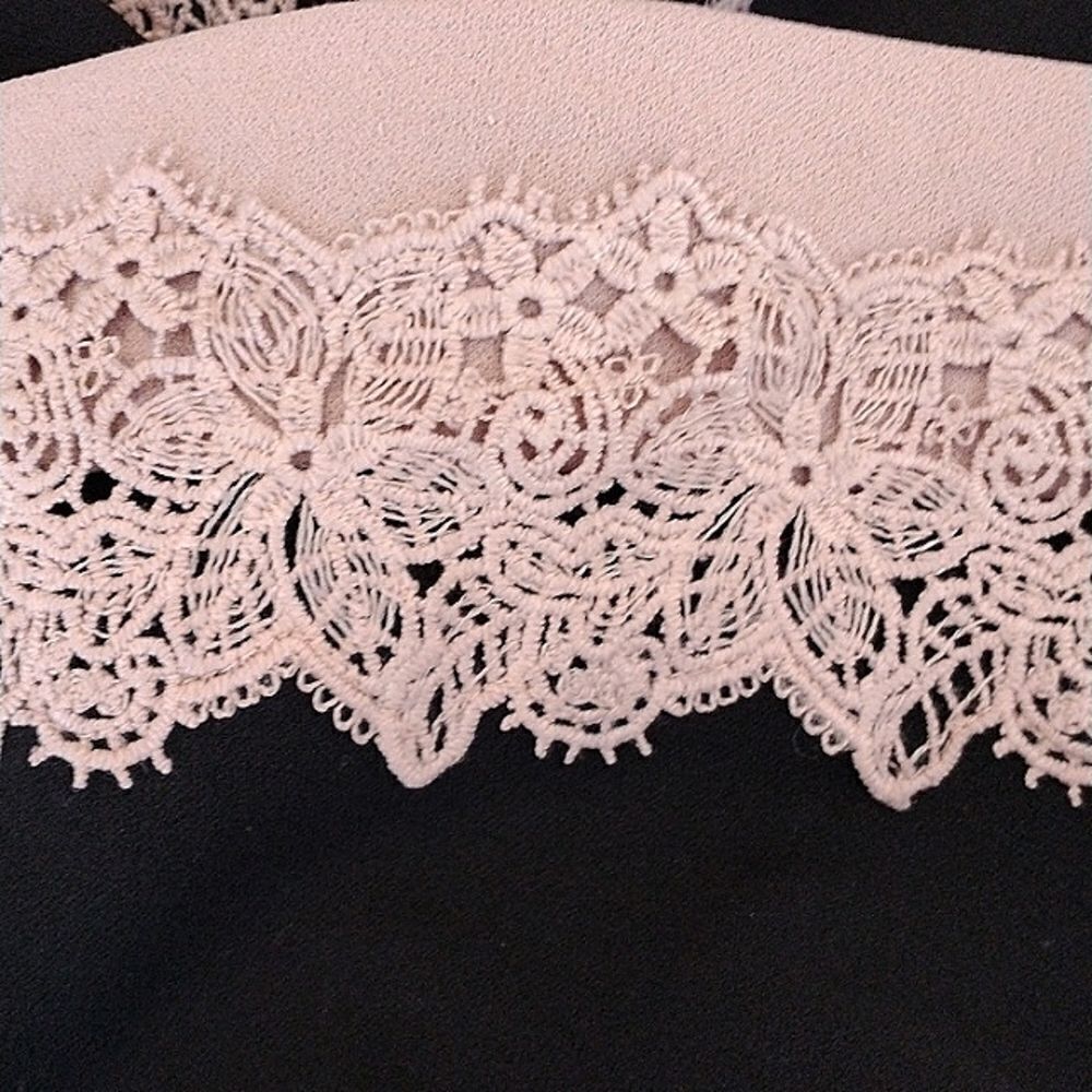Sangria Little Black Dress With Lace Trim - Picture 12 of 13